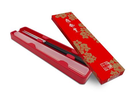 Black Peace Chopstick Box Set for hygienic utensil storage