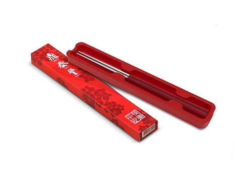 Red Peace Chopsticks Gift Box containing one set of chopsticks