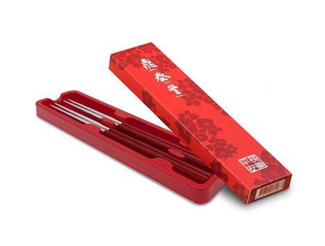Peace Chopsticks Gift Box Set of 2 in red packaging