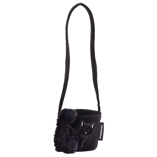 Starbucks Black Cat Tail Single Cup Tote Bag