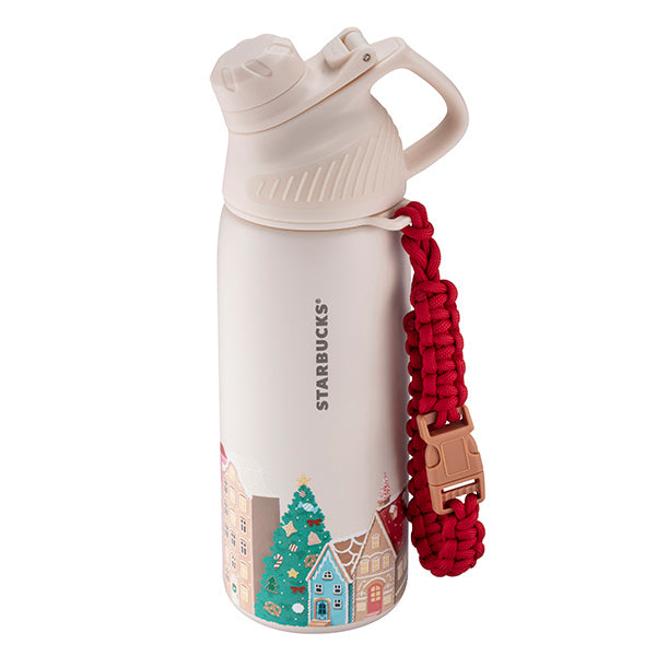 Starbucks Christmas Cottage Magnetic Lid Stainless Steel Water Bottle