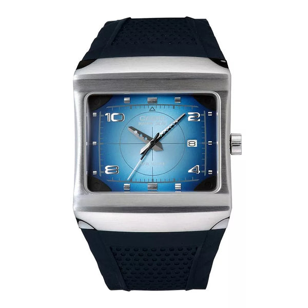 CASIO 熱浪時空膠帶腕錶-藍