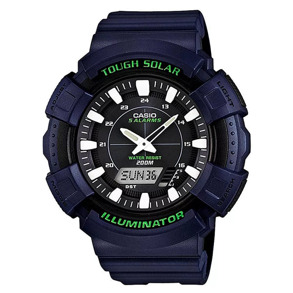 CASIO 驅動飆悍太陽王運動腕錶-藍