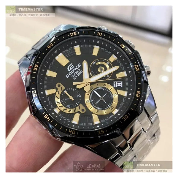 CASIO卡西歐精品錶,編號：CA00001,46mm12角形黑精鋼錶殼黑色錶盤精鋼銀色錶帶