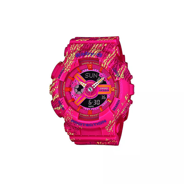CASIO Baby-G 耀眼亮彩甜心運動休閒腕錶- 桃紅