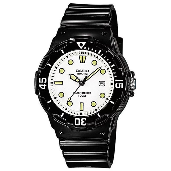 CASIO 幾何密碼時尚活力腕錶-黑白