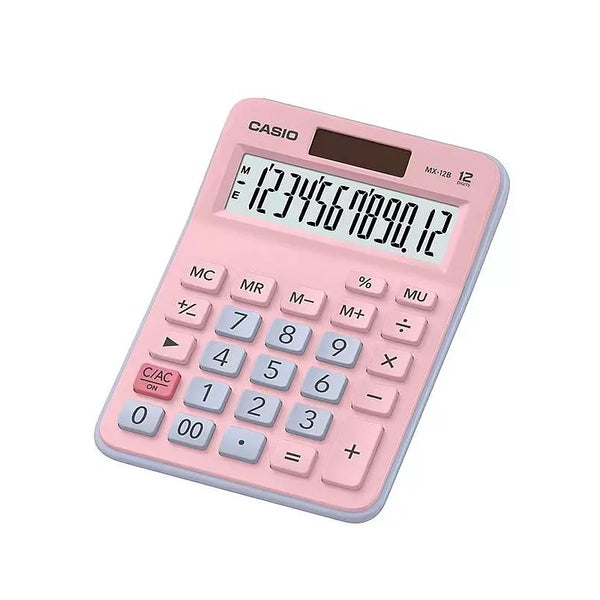 卡西歐CASIO商務系列12位數計算機撞色款 MX-12B-PKLB