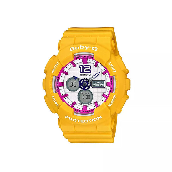 CASIO Baby-G系列 甜美風範時尚運動腕錶- 黃x桃紅