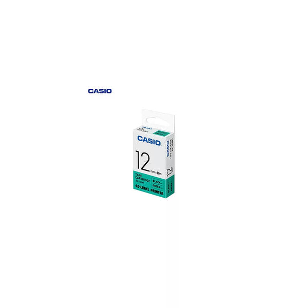 CASIO標籤機色帶12mm綠底黑字