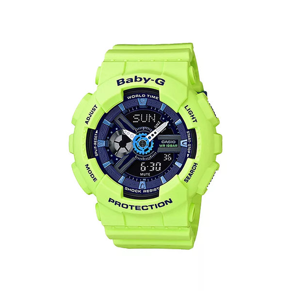 CASIO Baby-G 耀眼亮彩甜心運動休閒腕錶- 螢光綠