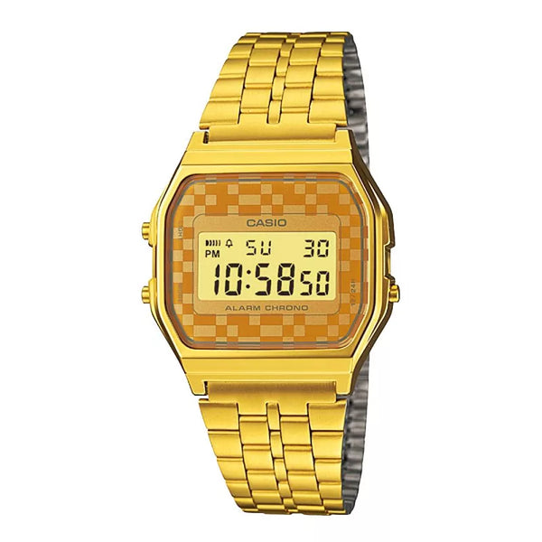 CASIO 復刻方塊印象電子腕錶-金