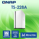 QNAP 2-bay NAS, ARM Quad-core 1.4GHz, 1GB DDR4 RAM, 3.5" SATA HDDs, 1xUSB3.0, 2xUSB2.0, 1x GbE LAN