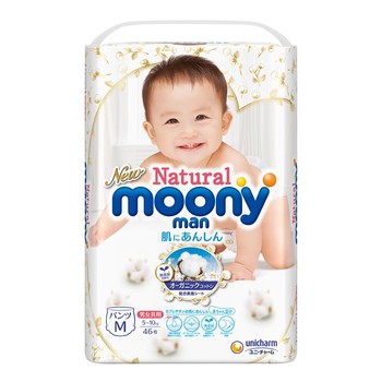 Natural Moony Diaper M - 138 Counts (46 Counts 3 Cases)/Pack