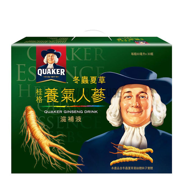 Quaker Chinese caterpillar fungus Ginseng Drink 冬蟲夏草養氣人蔘滋補液 (60 Bottles)