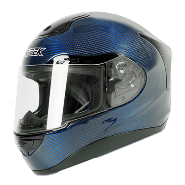 Nitek P1 Full Face 3K Carbon Fiber Helmet (Blue)