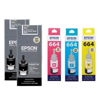 EPSON T774+T664 Ink Pack (Black x2 & Color x1)