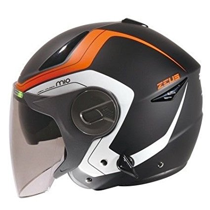 ZEUS ZS-612A AD4 Double Visor DOT ECE Helmet (Matte Black/Orange)