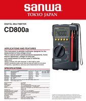 SANWA Digital Multimeter CD-800a CD800A