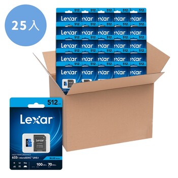 Lexar High-Performance 633x 512GB microSDXC Card with SD Card Adapter*25PK
