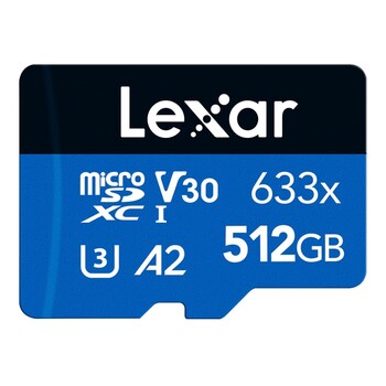 Lexar High-Performance 633x 512GB microSDXC Card with SD Card Adapter