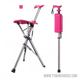 TA-DA Chair Folding Aluminium Seat Cane Walking Stick 2lbs 85cm Size: M (PINK)