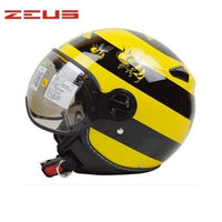 ZEUS ZS-210C DD14 Demi-Jet Helmet DOT APPROVED M L XL XXL (YELLOW)