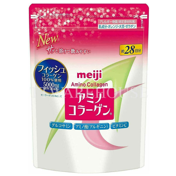 (10 PACKS) Meiji Amino Collagen Powder Refill 196g 明治膠原蛋白粉28日份袋裝 (196g x10袋)