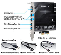 GIGABYTE GC-TITAN RIDGE Rev 1.0 Thunderbolt 3 Certified PCI-E Expansion Card