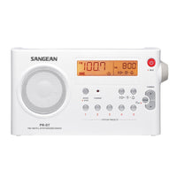 SANGEAN PR-D7 White PLL Digital SW/MW/FM Rechargeable Receiver 110V AC