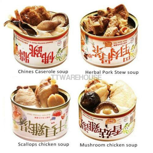 UNI-PRESIDENT Chicken Canned food Canned (4 Pcs/Set) 鮮盒子 香菇雞湯+干貝雞湯+肉骨茶+佛跳牆