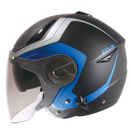 ZEUS ZS-612A AD4 Double Visor DOT ECE Helmet (MATTE BLACK-BLUE)