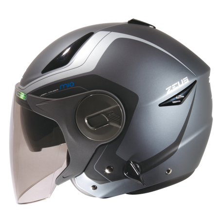 ZEUS ZS-612A AD4 Double Visor DOT ECE Helmet (TITANIUM-SILVER)